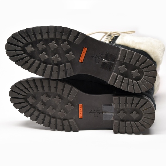 COLE HAAN & NIKE AIR Suede Boots Faux Fur Trim - Picture 4 of 10